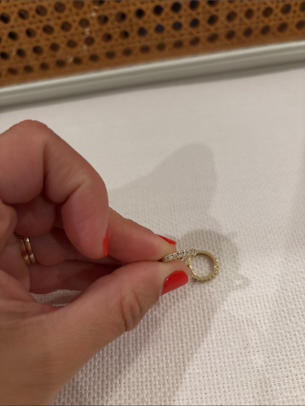Authentic ring concierge diamond huggie gold.